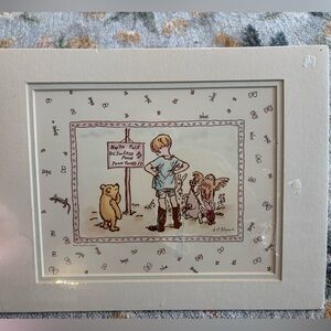 Classic Pooh Vintage 1991 Print by E Shepard Disney Lithograph Sealed